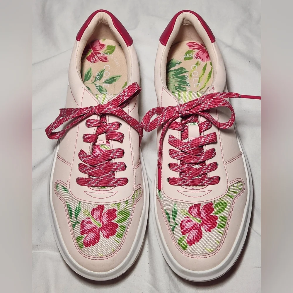 Cole Haan Grand Pro AM Golf Sneaker‎ Pink Floral Size 7.5